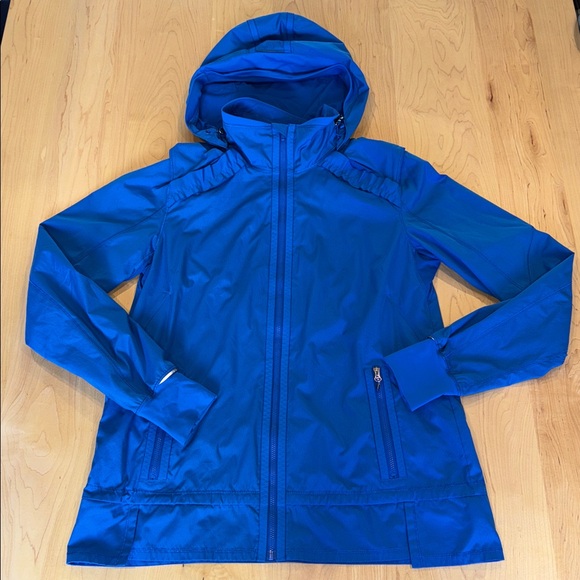 lululemon athletica Jackets & Blazers - Lululemon Blue Running Hooded Running Jacket size 10
